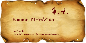 Hammer Alfréda névjegykártya